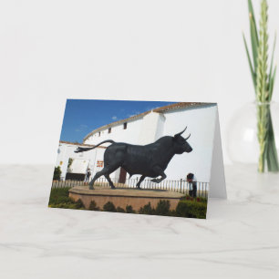 Tarjeta Festiva Estatua de un toro en Ronda, España