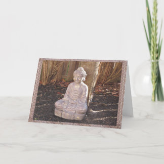Tarjeta Festiva Estatua Espiritual Budista de Buda Ídolo Paz Feliz