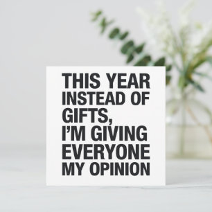 Tarjeta Festiva Este año en lugar de regalos les doy a todos 