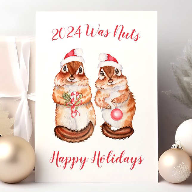 Tarjeta Festiva Este año fue una ardilla de Navidades divertidos (Subido por el creador)