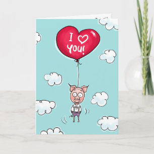 Tarjeta Festiva Este cerdo te quiere.