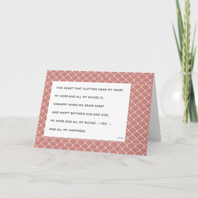 Tarjeta Festiva Este corazón que fluye Joyce Valentine (Anverso)