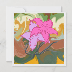 Tarjeta Festiva Este diseño de arte floral abstracto combina una s