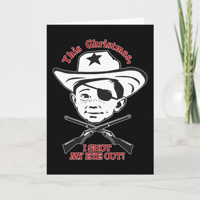 Tarjeta Festiva ¡Este navidad, tiré mi ojo hacia fuera! (Anverso)