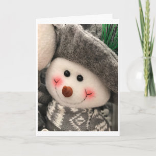 TARJETA FESTIVA ESTE PEQUEÑO MUÑECO DE NIEVE QUIERE DECIR *FELIZ N