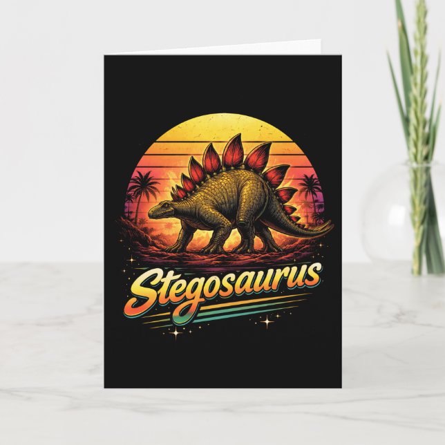 Tarjeta Festiva Estegosaurio (Anverso)