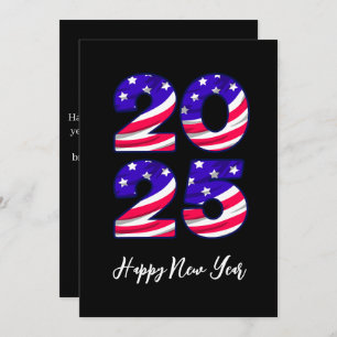 Tarjeta Festiva Estilo americano sencillamente feliz año nuevo tar