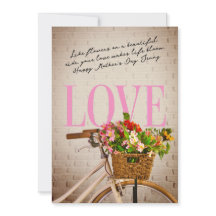 Estilo Chic Floral Bicicleta Día de la Madre Amor
