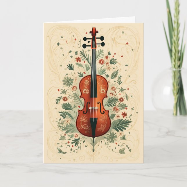 Tarjeta Festiva Estilo de arte folclórico Navidades Escandi Greene (Anverso)