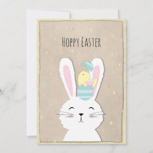 Tarjeta Festiva Estilo de artesanía Cuaderno conejito de Pascua