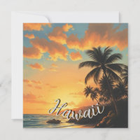 Estilo de época Hawai Costa de Viaje Sunset