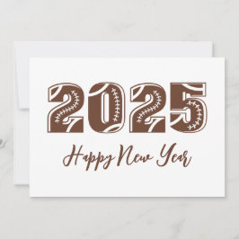 Tarjeta Festiva Estilo de fútbol simple feliz año 2025