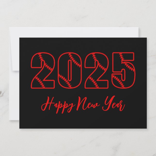 Tarjeta Festiva Estilo de fútbol simple feliz año 2025 (Anverso)