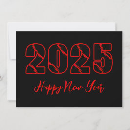 Tarjeta Festiva Estilo de fútbol simple feliz año 2025