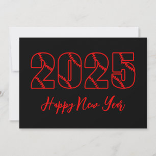 Tarjeta Festiva Estilo de fútbol simple feliz año 2025