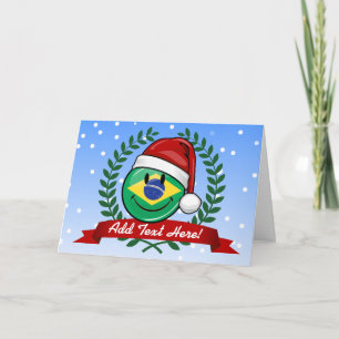 Tarjeta Festiva Estilo de los Navidades de la bandera brasileña