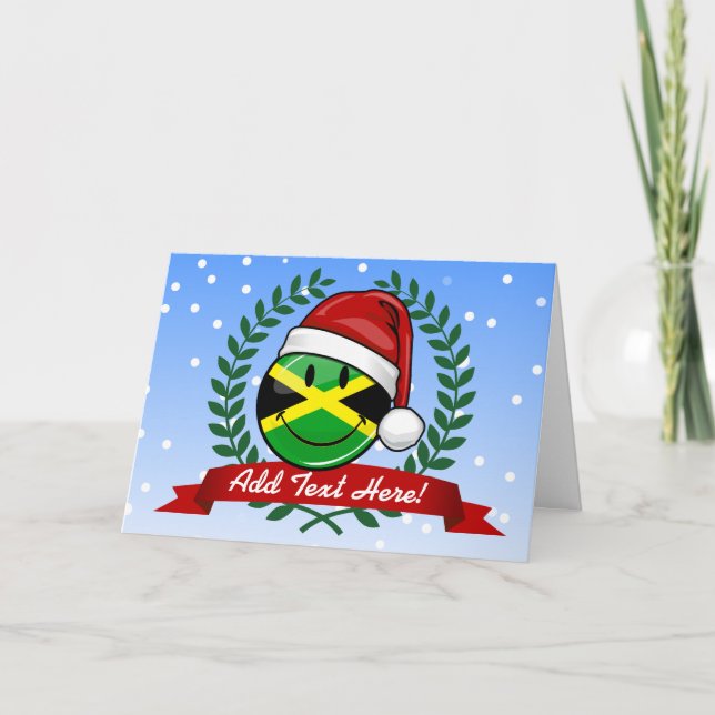 Tarjeta Festiva Estilo de los Navidades de la bandera jamaiquina (Anverso)