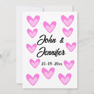 Tarjeta Festiva estilo de texto minimalista simple blanco corazón
