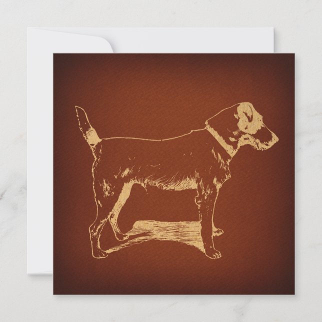 Tarjeta Festiva Estilo Rústico Antiguo Rústico de Perro Terrier Vi (Anverso)