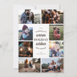 Tarjeta Festiva Estilo Vintage Blanco Ocho Deseos Cálidos Fotográf