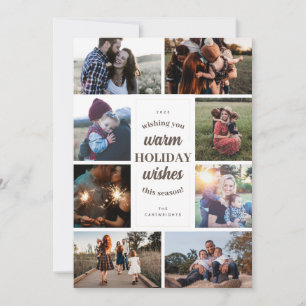 Tarjeta Festiva Estilo Vintage Blanco Ocho Deseos Cálidos Fotográf