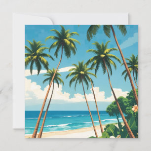 Tarjeta Festiva Estilo Vintage De Viaje Hawaiano Aloha De Hawaii