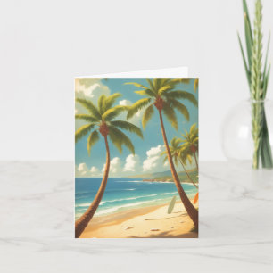 Tarjeta Festiva Estilo Vintage De Viaje Hawaiano Aloha De Hawaii