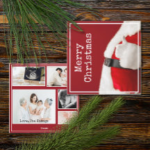 Estilo Vintage Santa Personalizado 5 Fotos Plano V