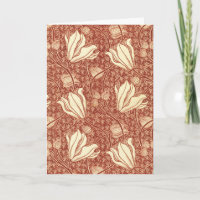 Estilo William Morris Patrón Floral de Lirio Rojo