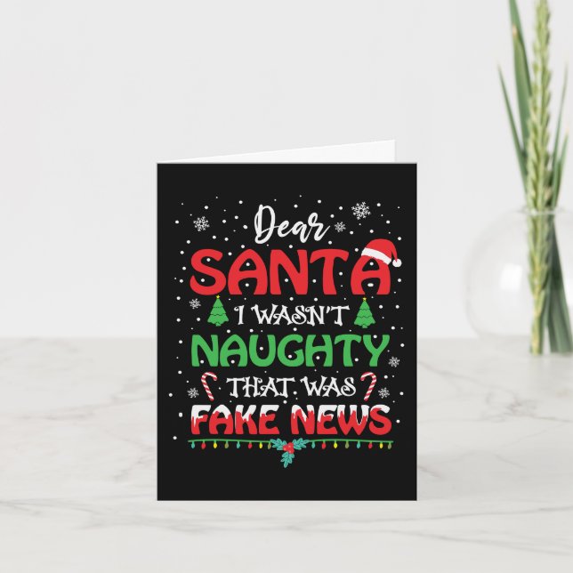 Tarjeta Festiva Estimada Santa Fake News Que Era traviesa | Divert (Anverso)