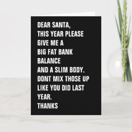 Tarjeta Festiva Estimado cuerpo delgado del balance bancario de Sa