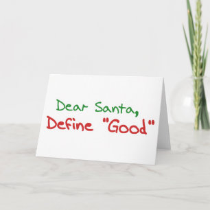 Tarjeta Festiva Estimado Papá Noel, define buenas vacaciones diver
