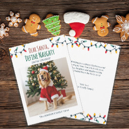 Tarjeta Festiva Estimado Santa Define Una Fotos De Perro Rata Y Gr