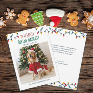 Tarjeta Festiva Estimado Santa Define Una Fotos De Perro Rata Y Gr