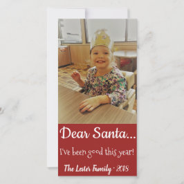 Tarjeta Festiva Estimado Santa he sido el buen personalizado 8" x