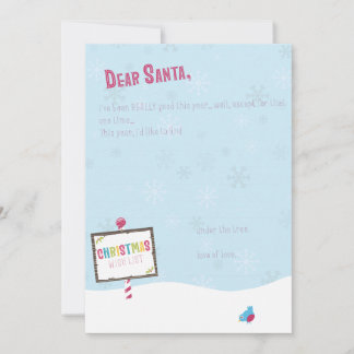Tarjeta Festiva Estimado Santa - Lista de deseos de Navidades