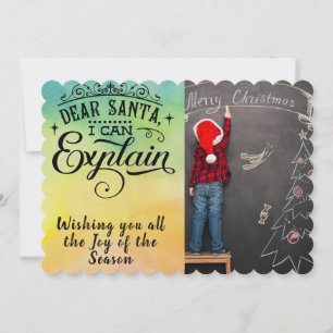 Tarjeta Festiva Estimados Santa/Navidades/Tarjeta de dos caras/acu