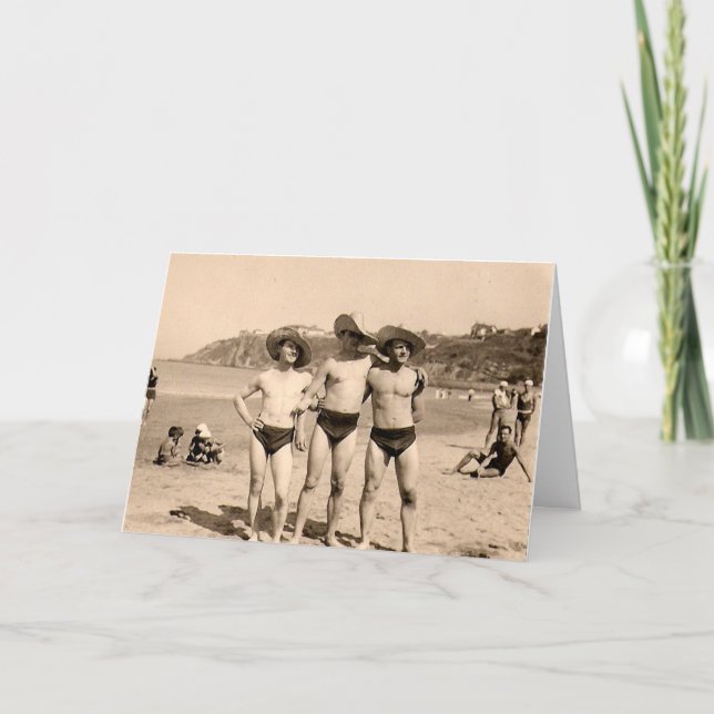 Tarjeta Festiva ¿Estos gorras nos hacen al gay de la mirada? (Anverso)