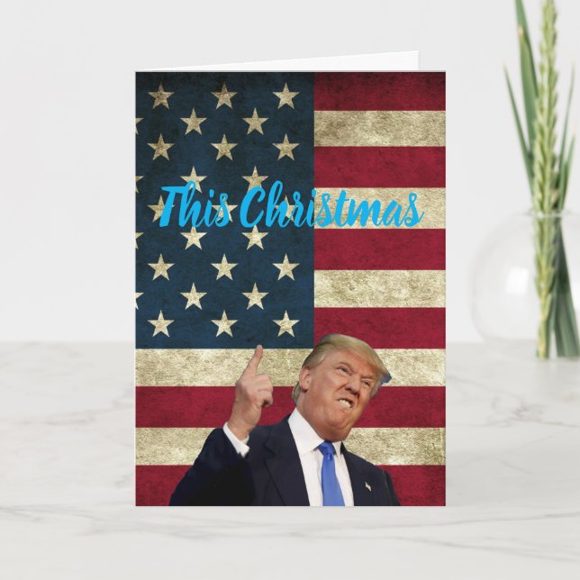 Tarjeta Festiva Estos Navidades serán enormes, Trump EE.UU. (Anverso)