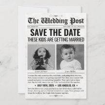 Estos Niños Se Están Casando Con Un Periódico Boda