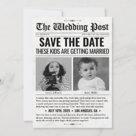 Tarjeta Festiva Estos Niños Se Van a Casar Periódico de Boda