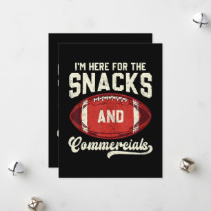 Tarjeta Festiva Estoy Aquí Por Los Snacks Y Los Comerciales De Fút