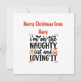 Tarjeta Festiva “Estoy en la Lista Traviesa y Me Encanta” Diseño