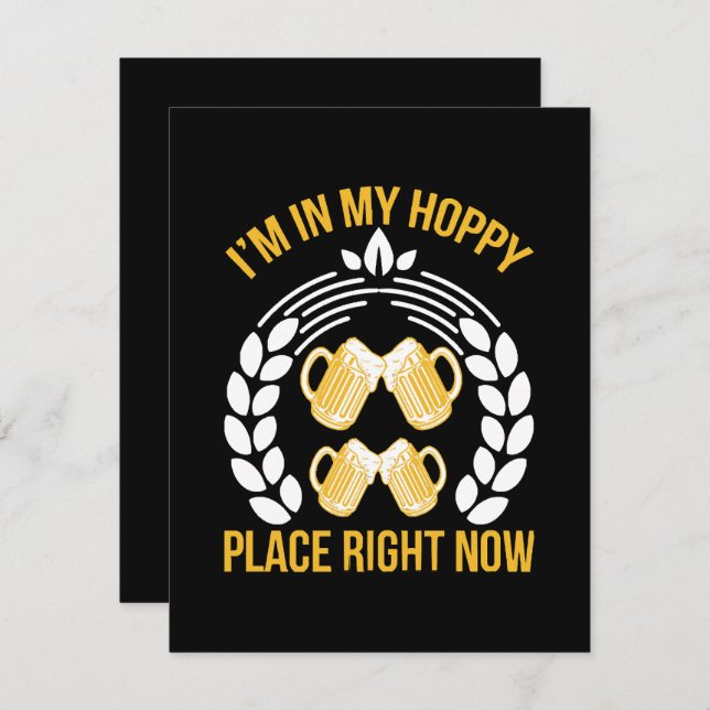 Tarjeta Festiva Estoy en mi lugar feliz ahora (Anverso / Reverso)