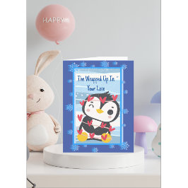 TARJETA FESTIVA ESTOY ENOJADO EN TU PENGUINO DE AMOR