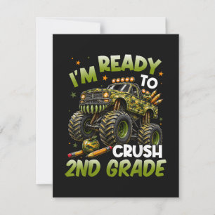 Tarjeta Festiva Estoy listo para aplastar el camión monstruo de 2d