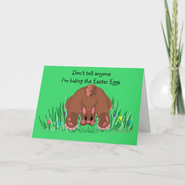 Tarjeta Festiva Estoy ocultando los huevos de Pascua (Anverso)