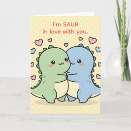 Tarjeta Festiva Estoy Saur Enamorado De Ti — Dino Pun San Valentín
