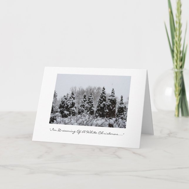 Tarjeta Festiva "Estoy soñando con un Chritmas. blanco (Anverso)