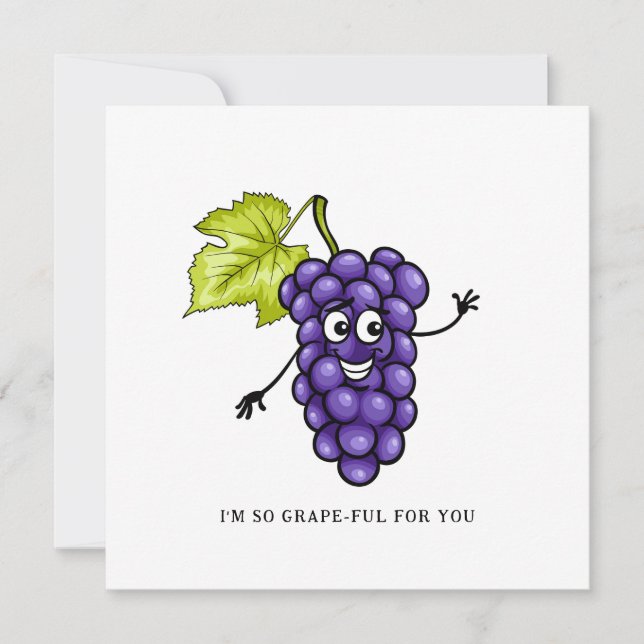 Tarjeta Festiva Estoy tan agradecido por ti - Grape Greeting Card (Anverso)
